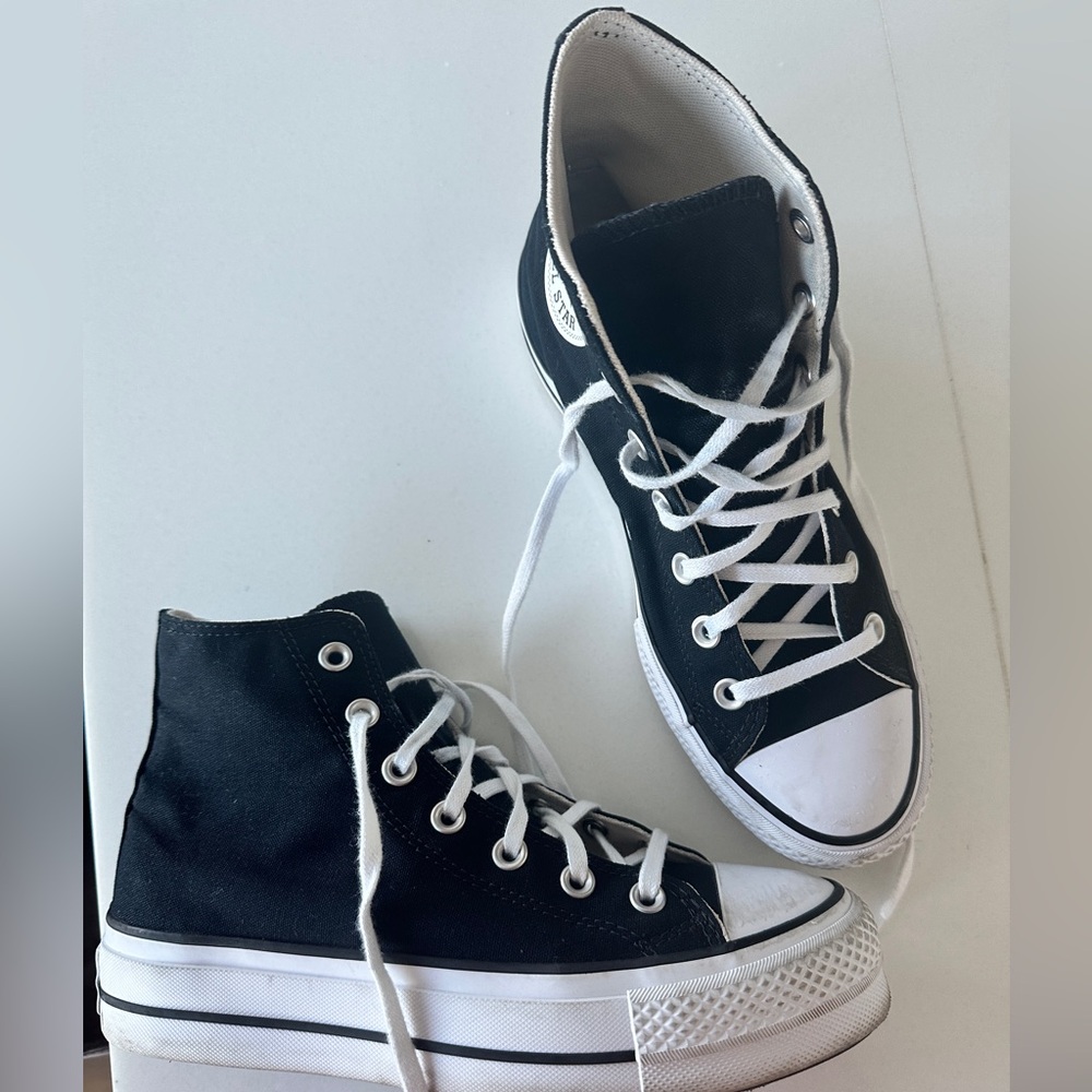 Converse Black High-Top Canvas Sneakers size 8